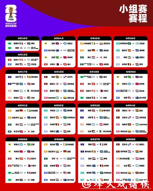 2026世界杯赛程一览 2026世界杯赛程一览